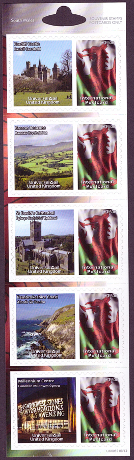 (image for) UK0055 South Wales Universal Mail Stamps Dated: 08/13
